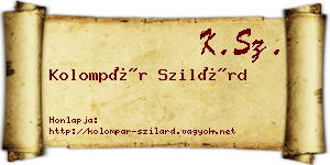 Kolompár Szilárd névjegykártya