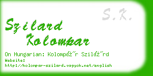 szilard kolompar business card